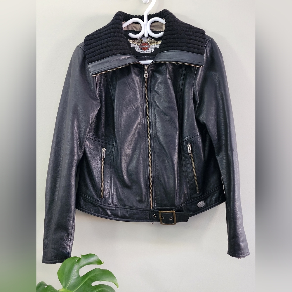 Harley Davidson Leather Motorcycle Jacket Large
